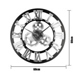 60cm Extra Large Roman Numerals Hollow Round Wall Clock